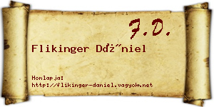 Flikinger Dániel névjegykártya